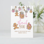 Carte de remerciement à plat pour anniversaire de (Debout devant)