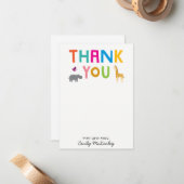 Carte de remerciement à plat pour les animaux afri (Devant/Arrière en situation)