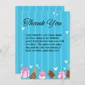 Carte de remerciement à plat pour un an avec fond  (Devant / Derrière)