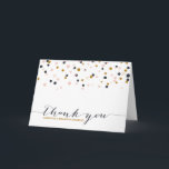 Carte de remerciement à points de confettis rose e<br><div class="desc">Carte de remerciement à points de confettis 
  Cartes élégantes et uniques avec des points de confettis rose,  or et violet foncé. Articles assortis et autres couleurs disponibles.</div>