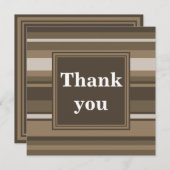 Carte de remerciement à rayures marron (Devant / Derrière)
