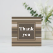 Carte de remerciement à rayures marron (Debout devant)