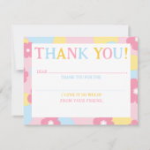 Carte de remerciement à remplir Fleurs Rose pour f (Devant)