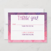 Carte de remerciement à remplir Sirène aquarelle (Devant)