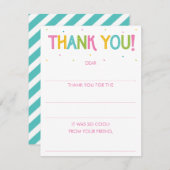 Carte de remerciement à remplir sur le thème de l' (Devant / Derrière)