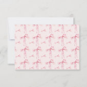 Carte de remerciement à ruban rose Fille coquette (Dos)