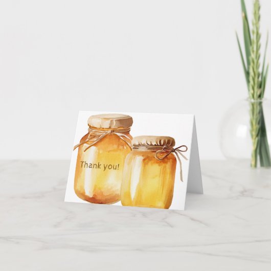 Carte de remerciement abeille amicale (Devant)