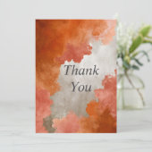 Carte de remerciement abstraite orange et beige (Debout devant)