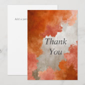 Carte de remerciement abstraite orange et beige (Devant / Derrière)