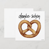 Carte de remerciement allemande Pretzel Danke Scho (Devant / Derrière)