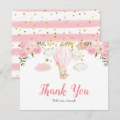 Carte de remerciement Animaux de jungle Montgolfiè (Devant / Derrière)