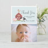 Carte de remerciement anniversaire bleu pour anima (Debout devant)