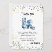 Carte de remerciement anniversaire patinage sur gl (Devant)