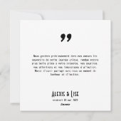 Carte de remerciement Apostrophe (Dos)