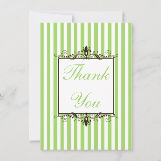 Carte de remerciement Apple Green, White, Brown St (Devant)