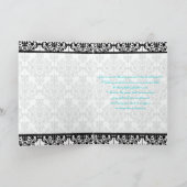 Carte de remerciement Aqua, Blanc et Noir à Damas (Intérieur)