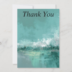 Carte de remerciement aquarelle abstraite turquois