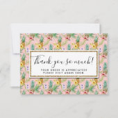 Carte de remerciement aquarelle Ananas & Hibiscus (Devant)