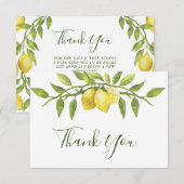 Carte de remerciement aquarelle Citrons & Verdure (Devant / Derrière)