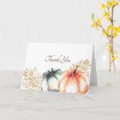 Carte de remerciement Aquarelle Citrouille Orange (Fleur jaune)