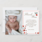 Carte de remerciement Aquarelle Cœur & Cerise sur  (Devant)