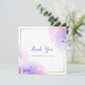 Carte de remerciement aquarelle colorée (Debout devant)