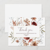 Carte de remerciement aquarelle Fleurs sauvages d' (Devant / Derrière)