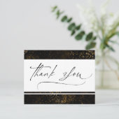 Carte de remerciement aquarelle or élégante (Debout devant)