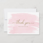 Carte de remerciement aquarelle rose (Dos)