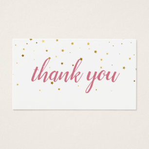 Carte de remerciement aquarelle rose et étoiles do