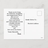 Carte de remerciement au docteur (Dos)