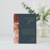 Carte de remerciement automnal floral Marsala | Na (Debout devant)