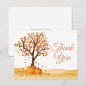 Carte de remerciement Automne Arbres Citrouille (Devant / Derrière)