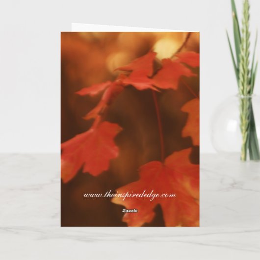 Carte de remerciement Automne feuille d'automne (Dos)