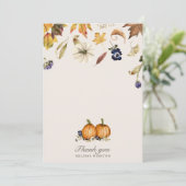 Carte de remerciement Automne Tons Citrouille Épic (Debout devant)