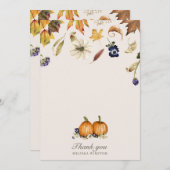 Carte de remerciement Automne Tons Citrouille Épic (Devant / Derrière)