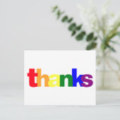 Carte de remerciement aux couleurs de l'arc-en-cie (Debout devant)