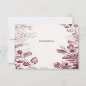 Carte de remerciement aux feuilles rouges modernes (Dos)