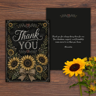 Carte de remerciement aux tournesols de campagne r