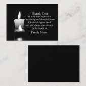 Carte de remerciement avec bougie blanche après le (Devant / Derrière)