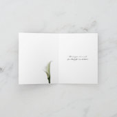 Carte de remerciement avec calla lily sur fond vio (Intérieur)