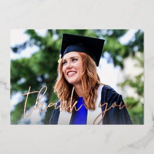 Carte de remerciement avec chapeau de graduation e
