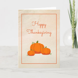 Carte de remerciement avec citrouilles d'automne