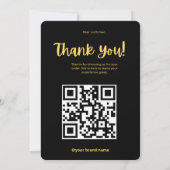 Carte de remerciement avec code QR doré pour comma (Dos)