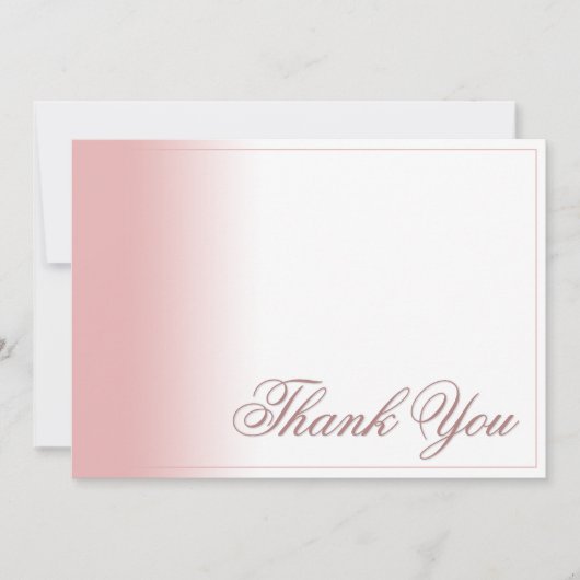 Carte de remerciement avec dégradé rose, écriture (Devant)