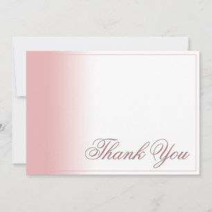 Carte de remerciement avec dégradé rose, écriture