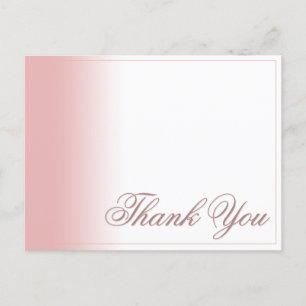 Carte de remerciement avec dégradé rose, écriture 