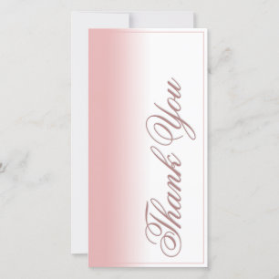 Carte de remerciement avec dégradé rose, écriture