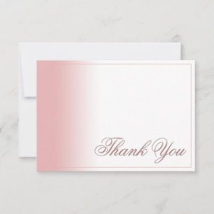Carte de remerciement avec dégradé rose, écriture