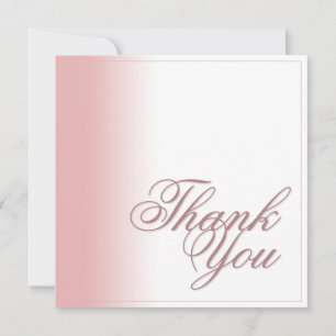 Carte de remerciement avec dégradé rose, écriture